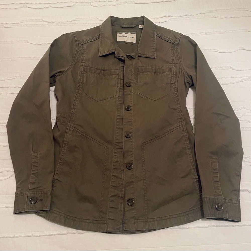 Army Green Utility Jacket with Pockets and Drawstring